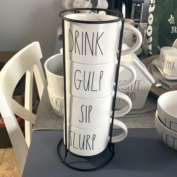 Rae Dunn stackable mugs with rack - Picture 1 of 1